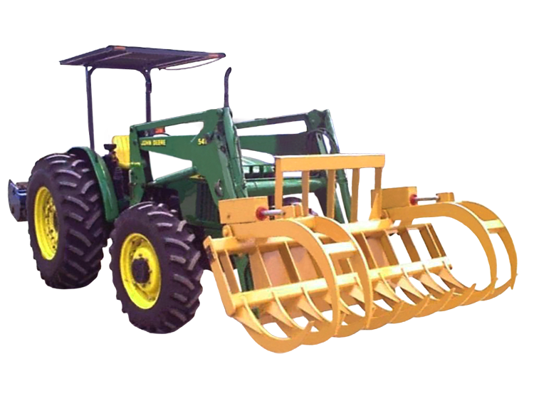 RakeLdr Tractor Skid Steer 78in Hyd Loader Rake01 750px
